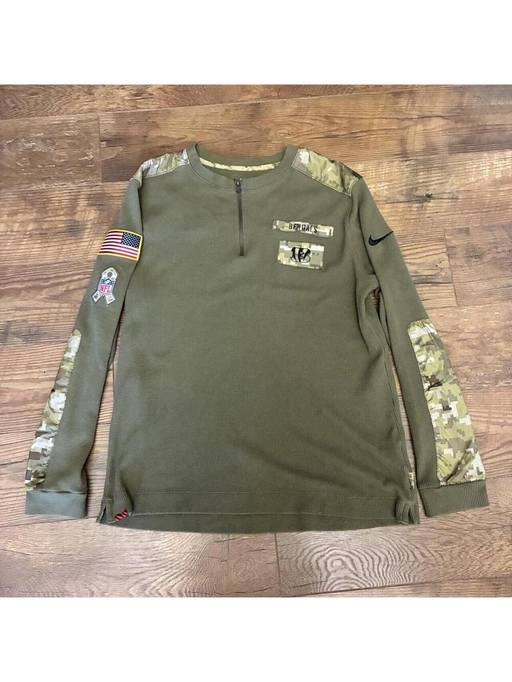 Nike Cincinnati Bengals Salute to Service knitted camo quarter zip shirt